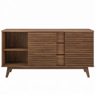 Sleek Mid-Century Walnut Buffet & TV Stand