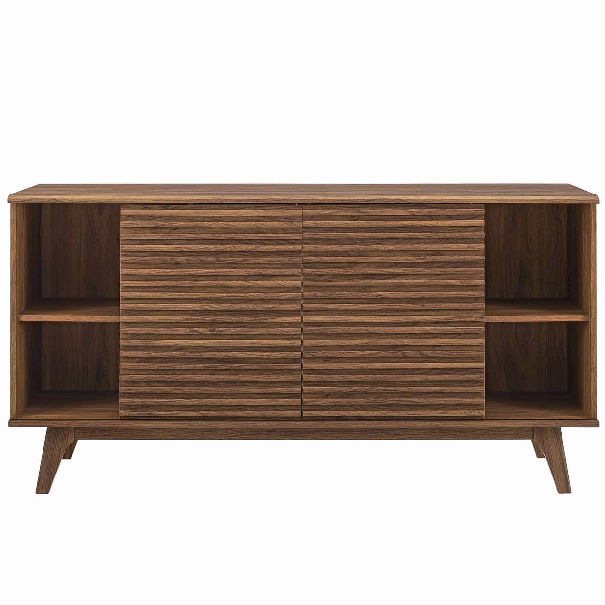 Sleek Mid-Century Walnut Buffet & TV Stand