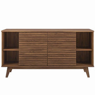 Sleek Mid-Century Walnut Buffet & TV Stand