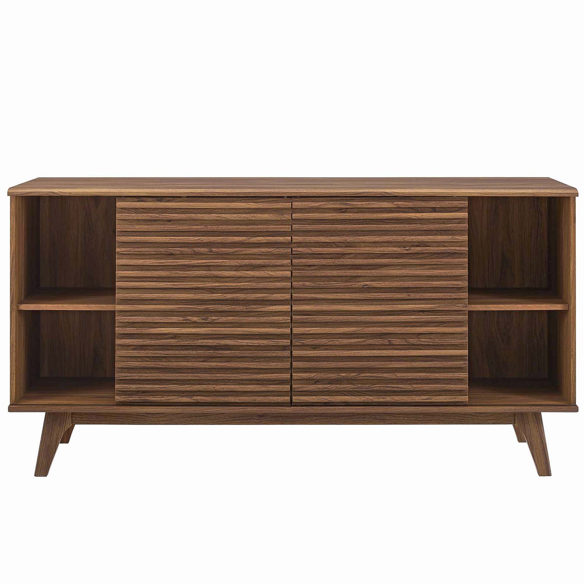 Sleek Mid-Century Walnut Buffet & TV Stand