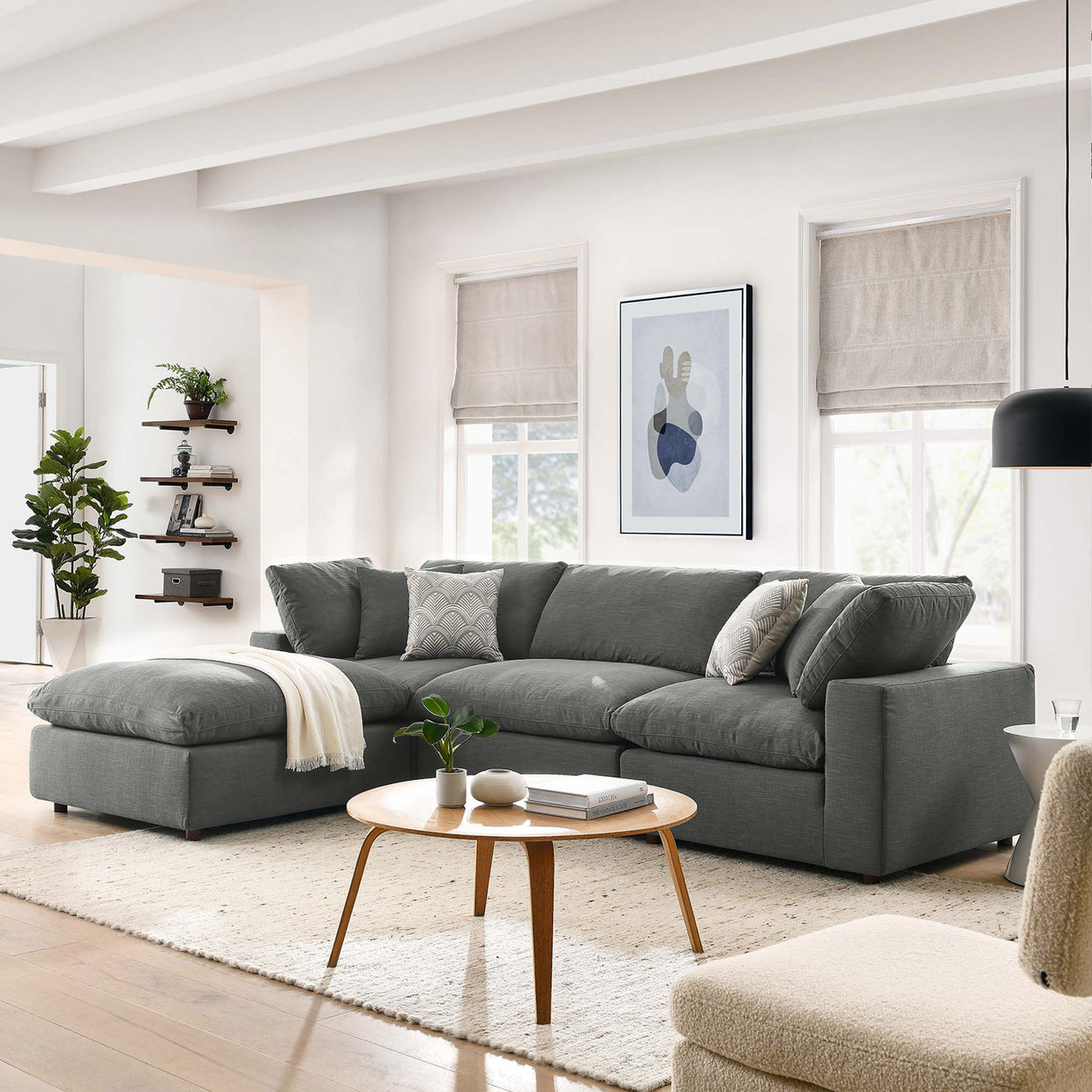 Overstuffed 4 Piece  Modular Sectional