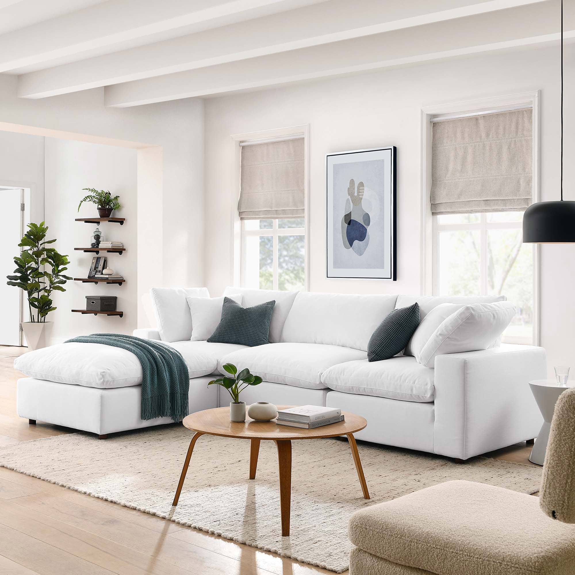 Overstuffed 4 Piece  Modular Sectional