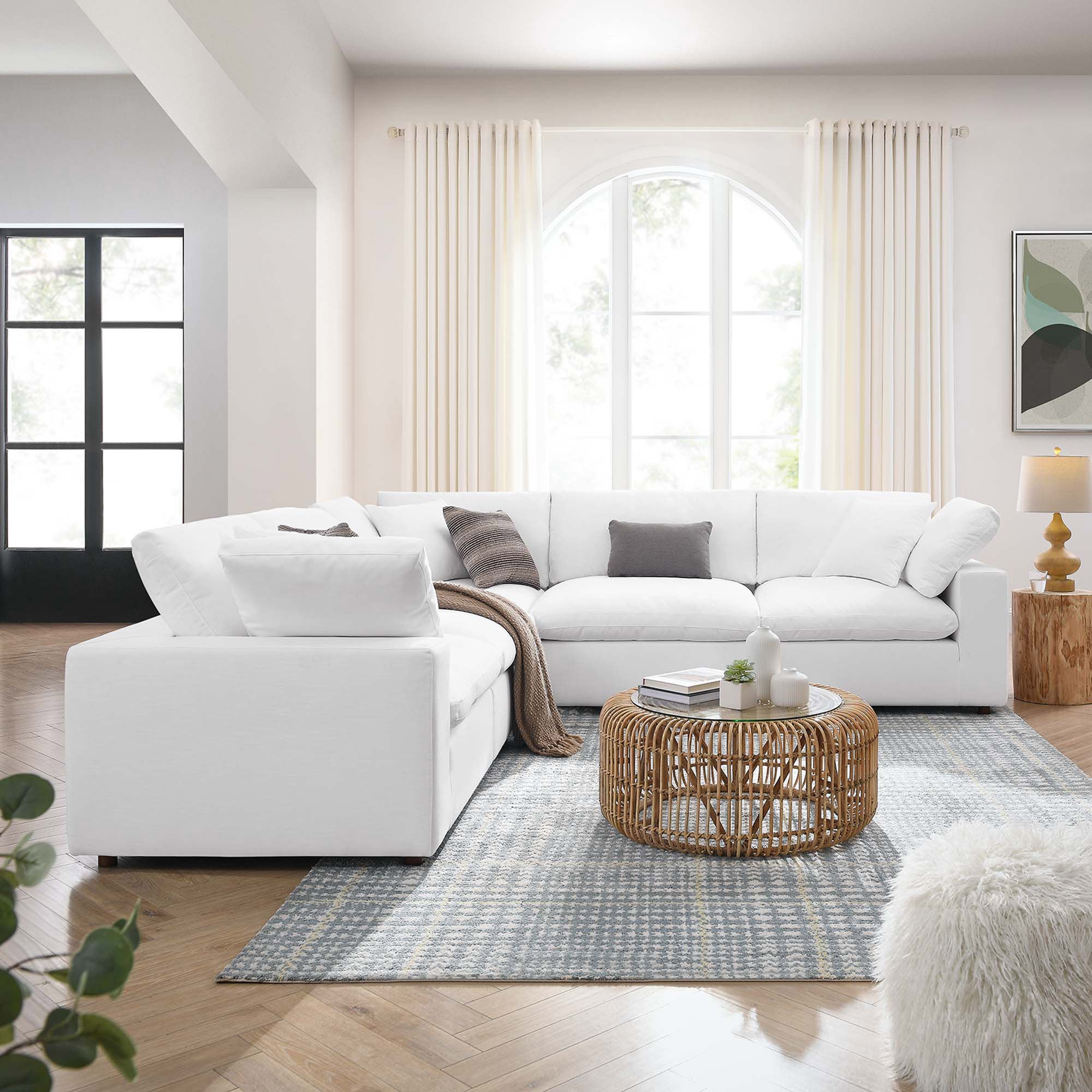 Overstuffed 5 PC Modular Sectional