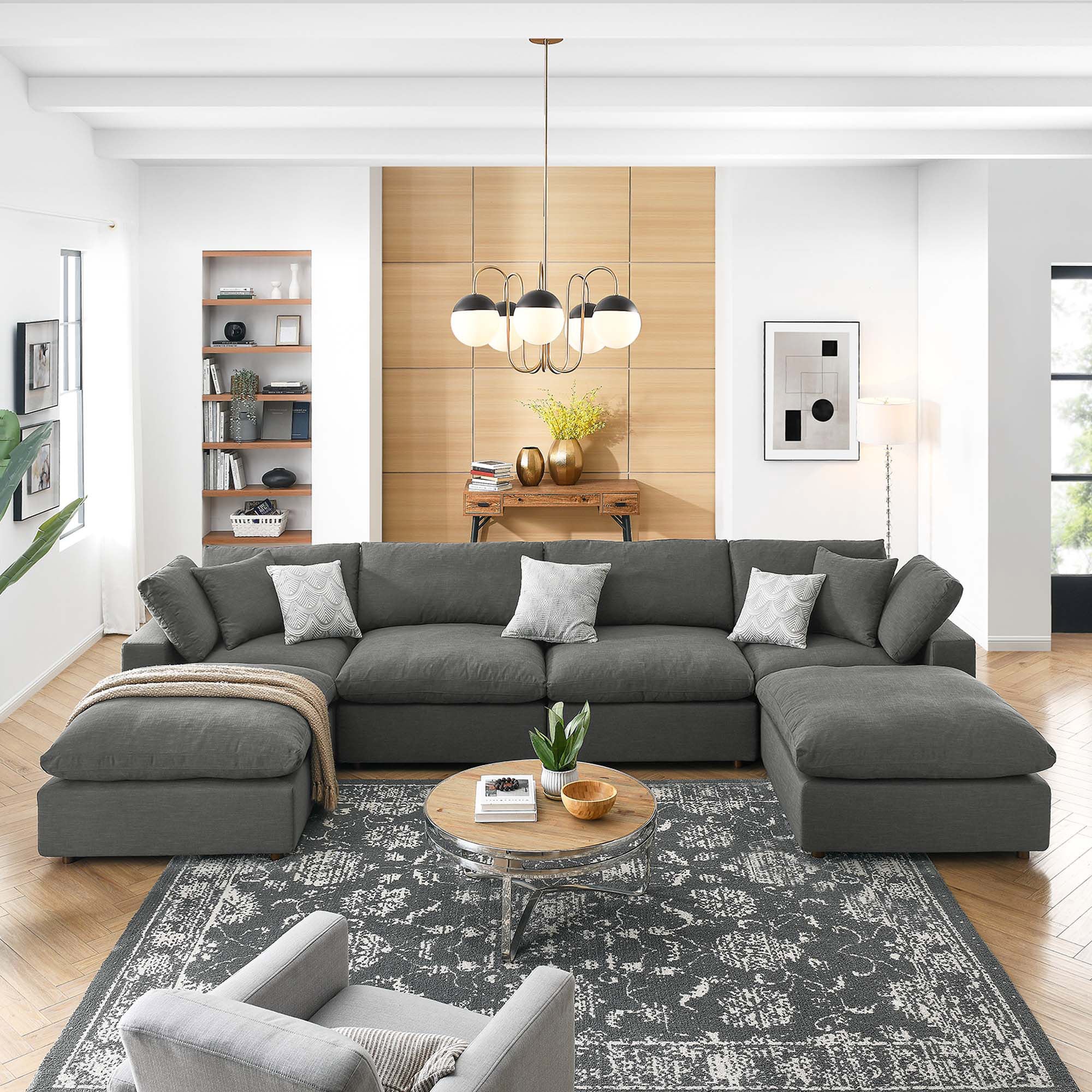 Overstuffed 6 PC Modular Sectional
