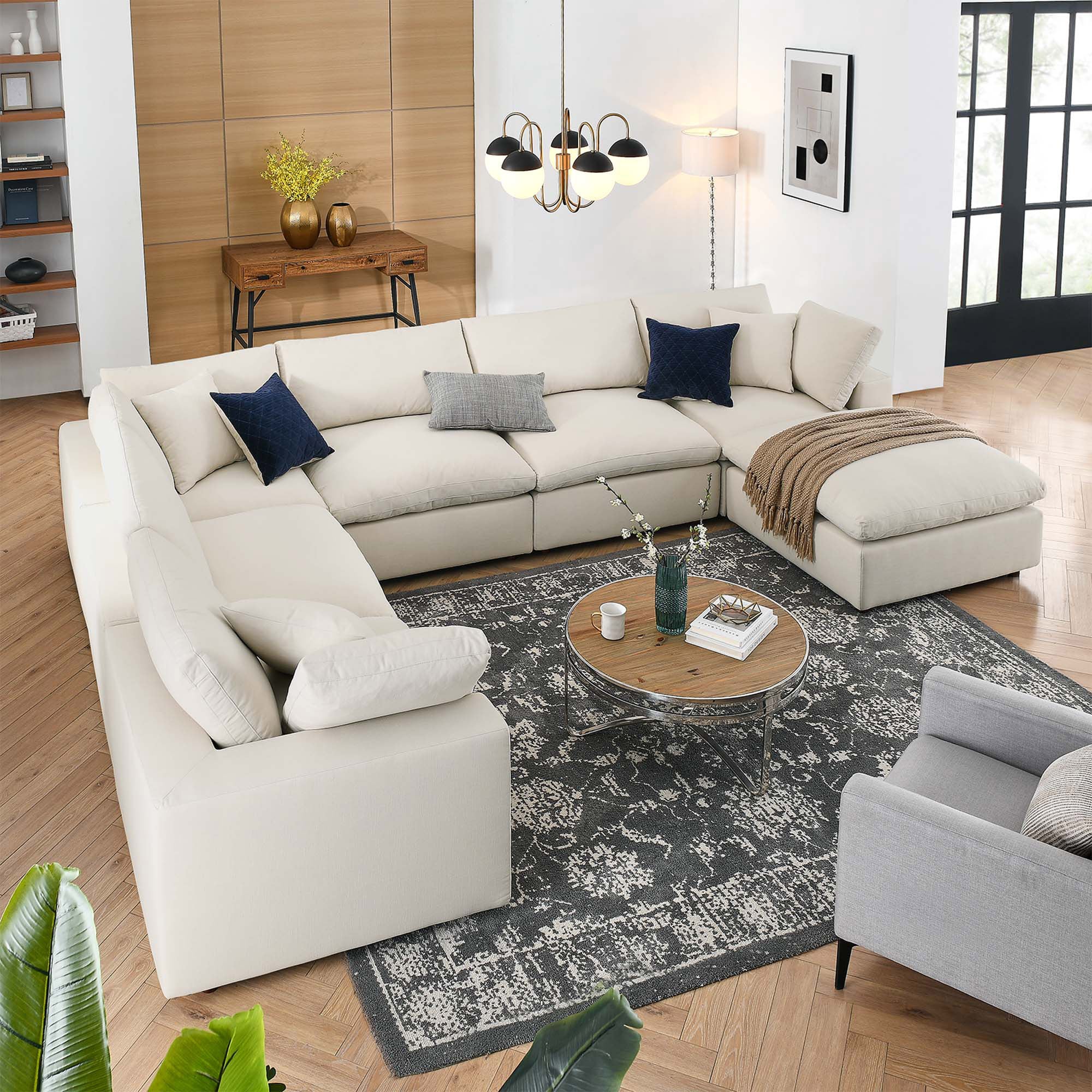 Overstuffed 7 PC Modular Sectional