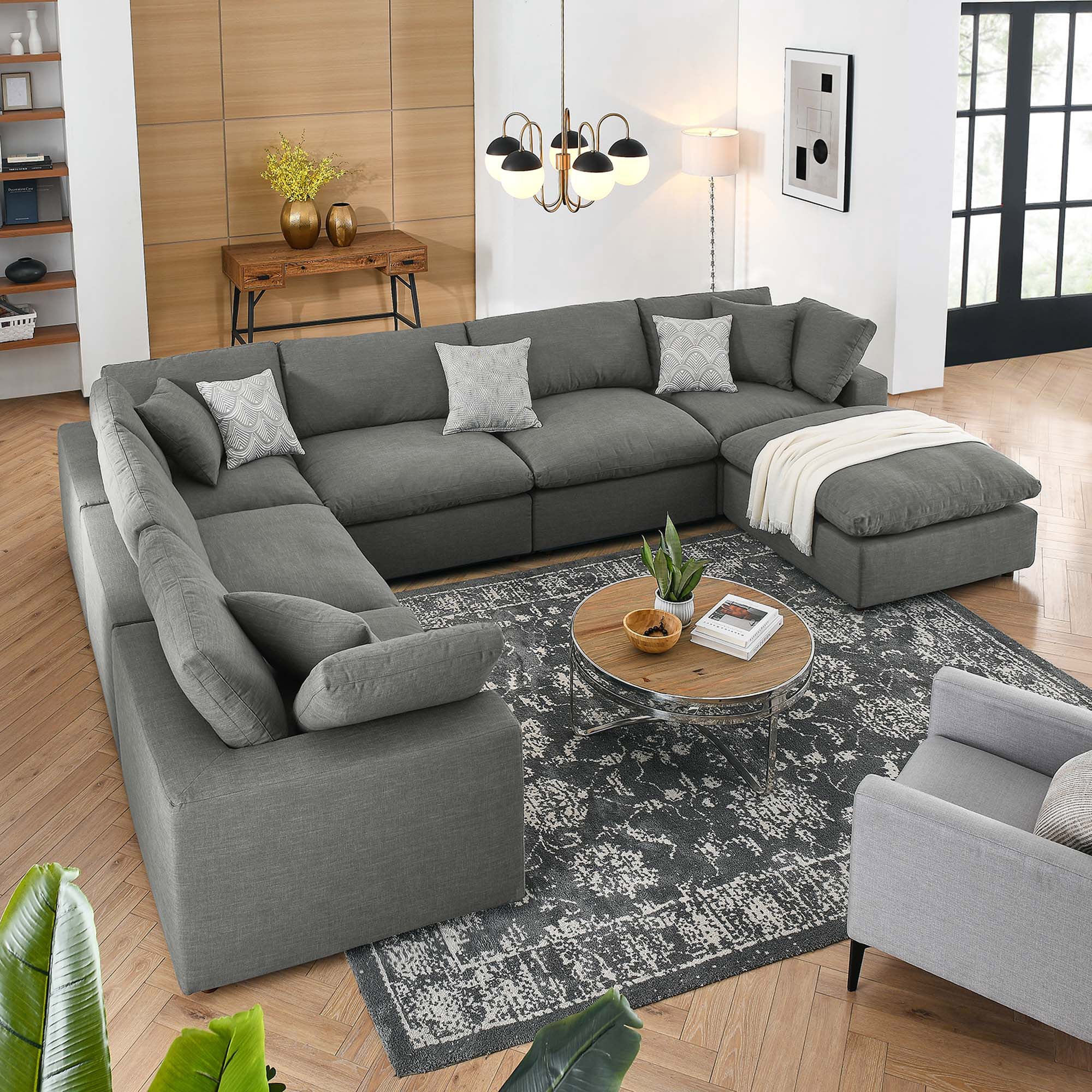 Overstuffed 7 PC Modular Sectional