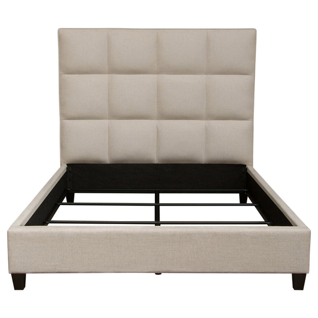 Beige Biscuit Tufted Upholstered Bed