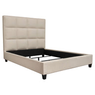 Beige Biscuit Tufted Upholstered Bed