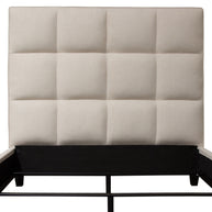 Beige Biscuit Tufted Upholstered Bed