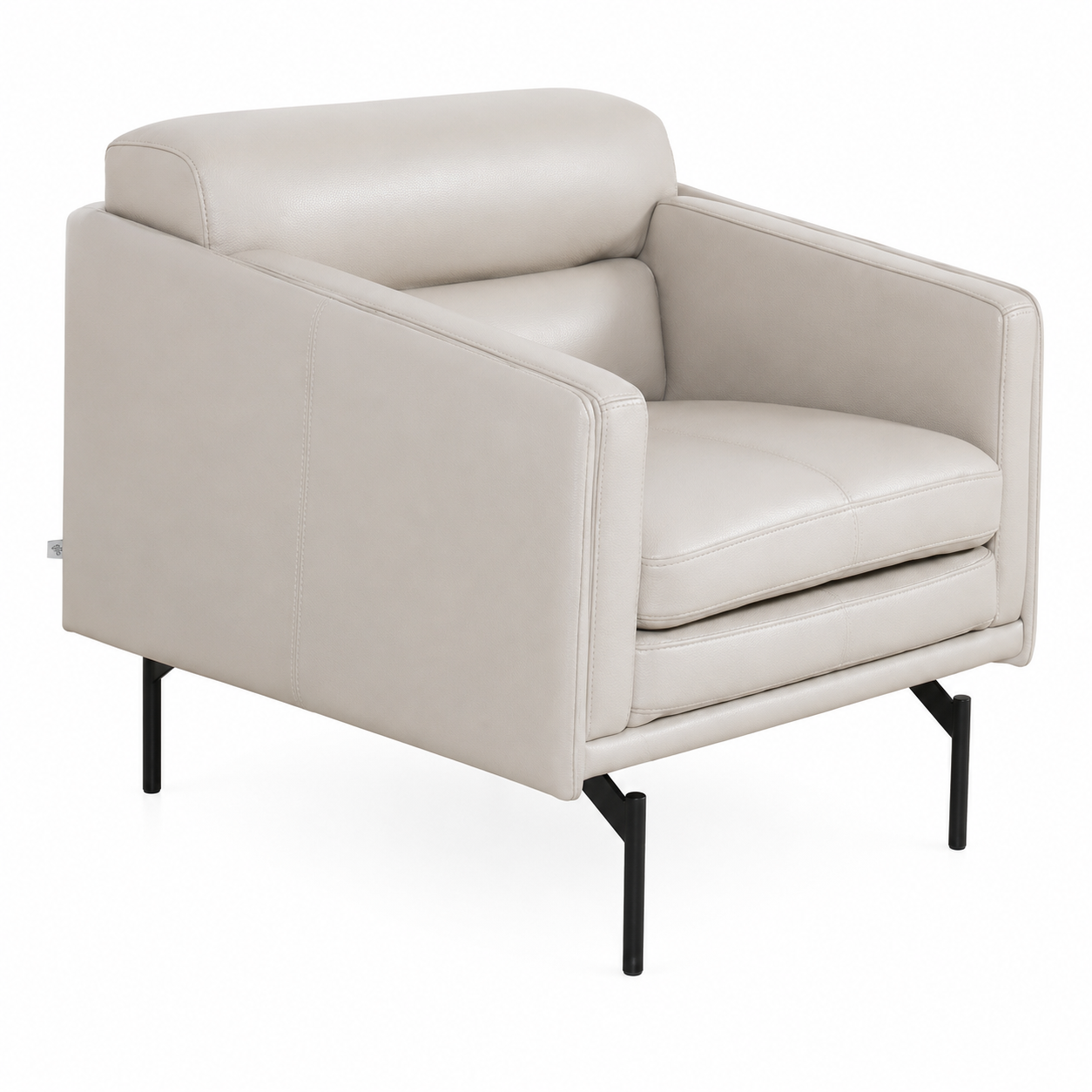 Top Grain Italian Leather Light Gray Chair
