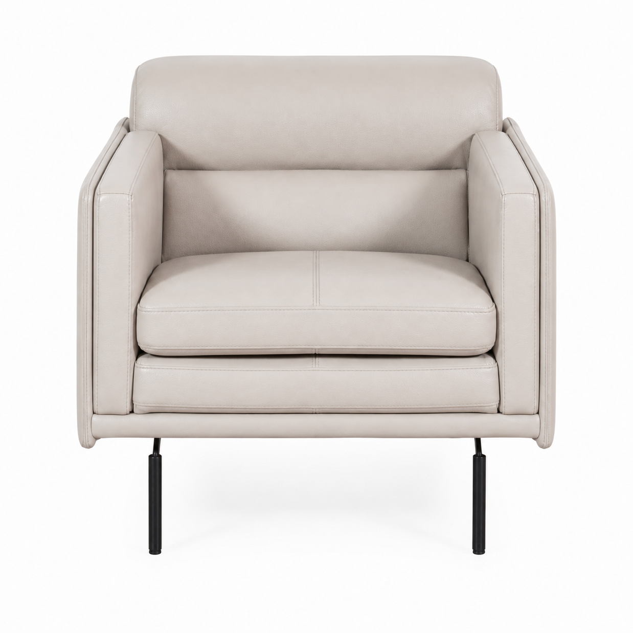 Top Grain Italian Leather Light Gray Chair