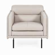 Top Grain Italian Leather Light Gray Chair