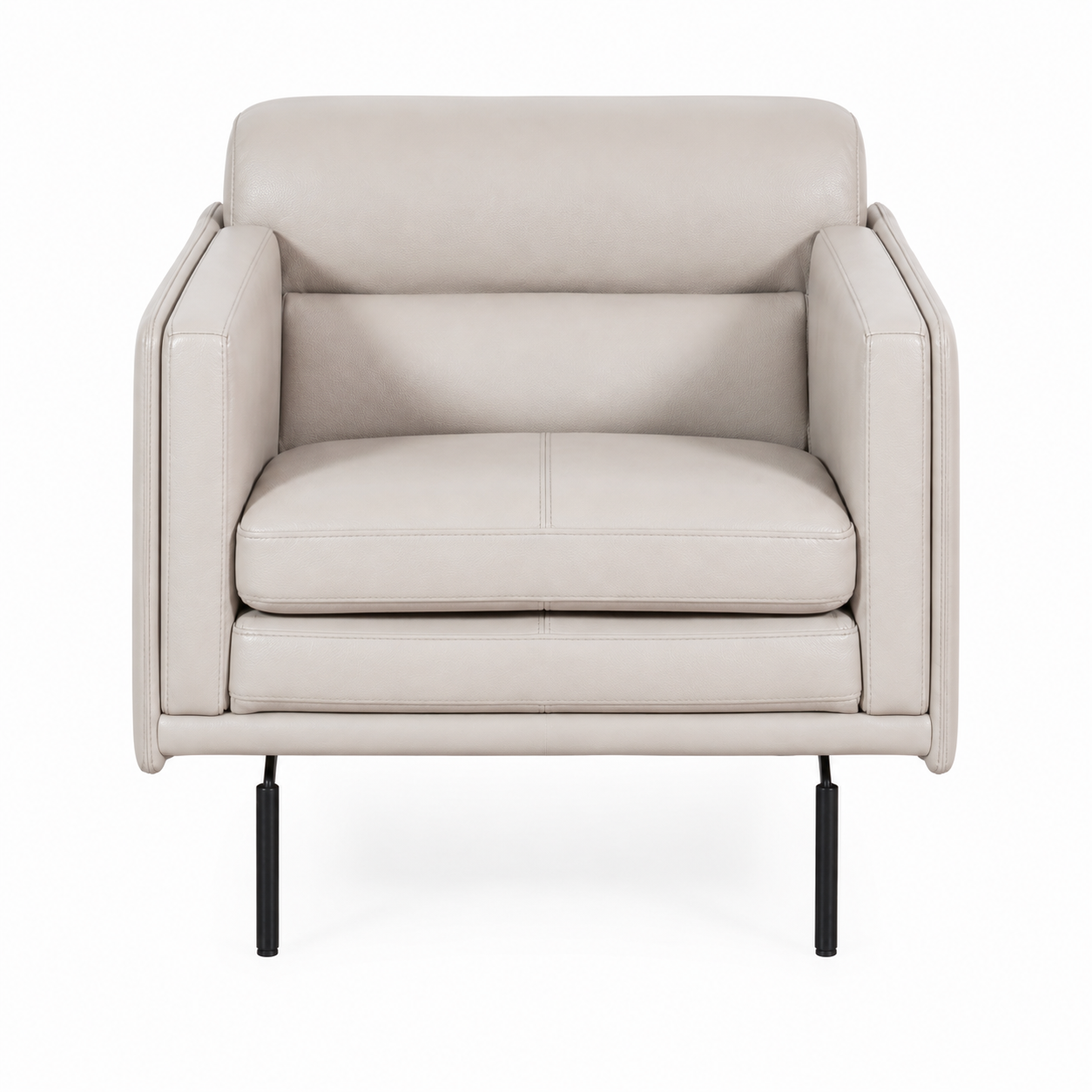 Top Grain Italian Leather Light Gray Chair
