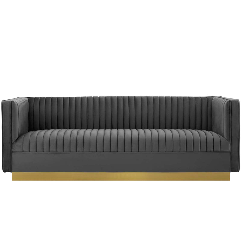 Gary Art Deco Velvet Sofa