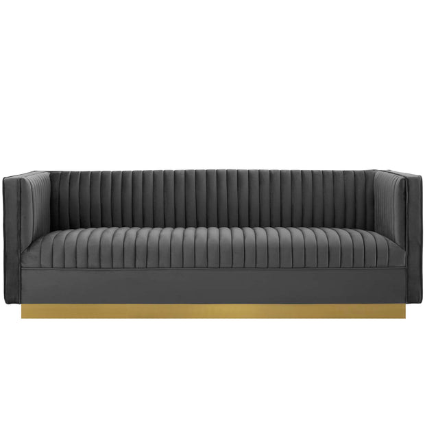Art Deco Velvet Sofa