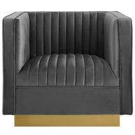 Art Deco Velvet Accent Chair