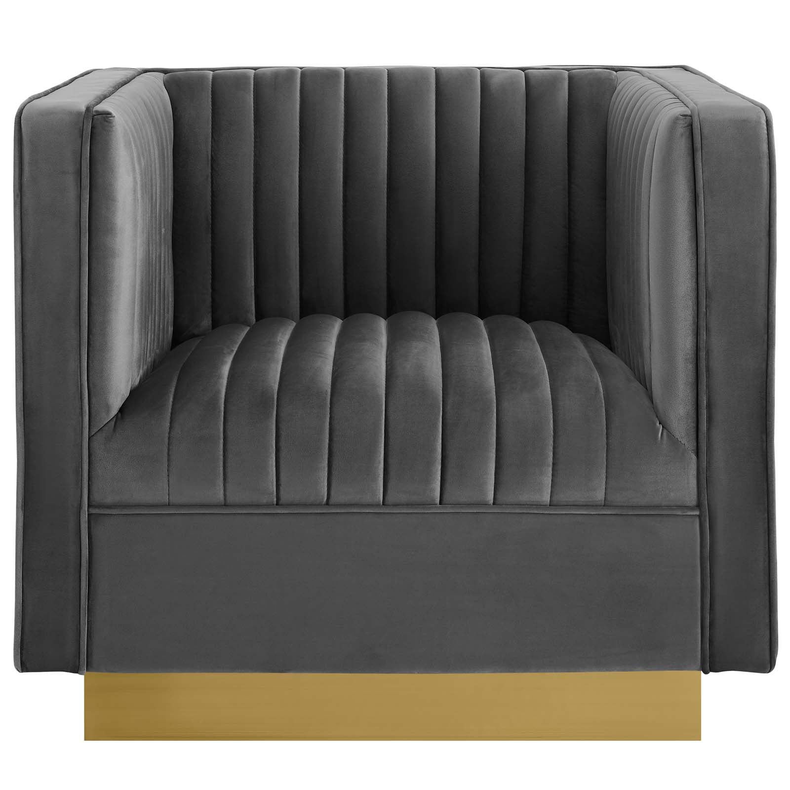 Art Deco Velvet Accent Chair
