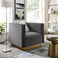 Art Deco Velvet Accent Chair