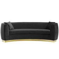 Glamorous Curved Velvet Sofa