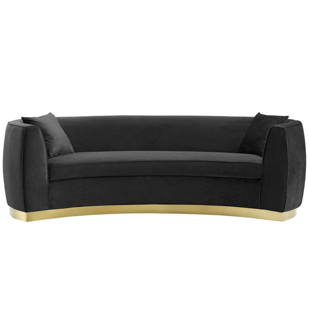 Glamorous Curved Velvet Sofa