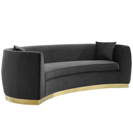 Glamorous Curved Velvet Sofa