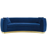 Glamorous Curved Velvet Sofa