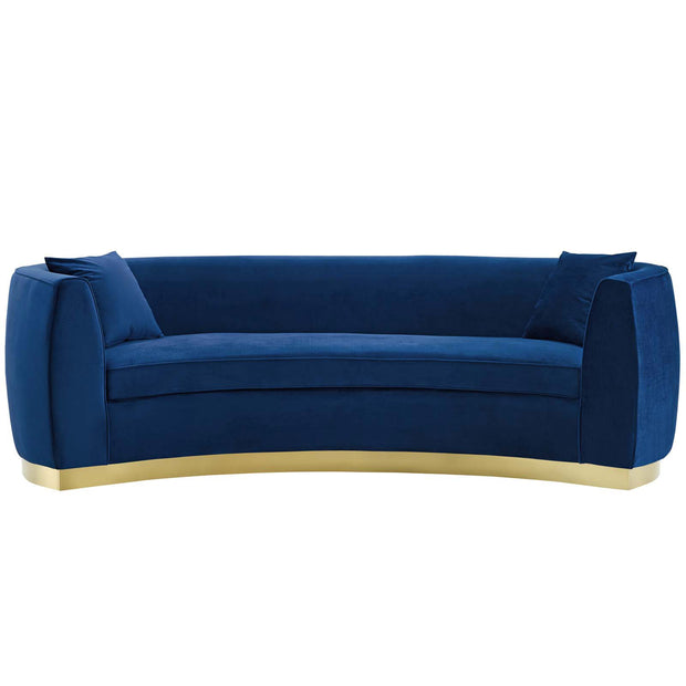 Glamorous Curved Velvet Sofa