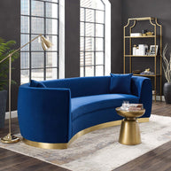 Glamorous Curved Velvet Sofa