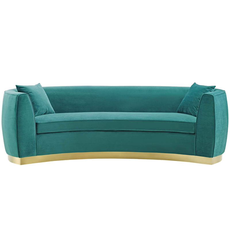 Glamorous Curved Velvet Sofa