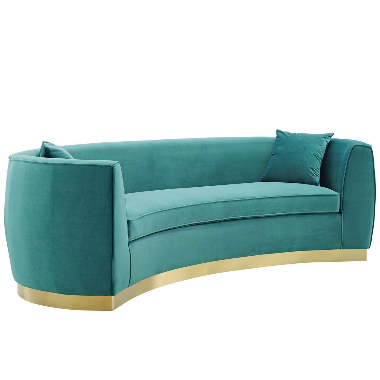 Glamorous Curved Velvet Sofa