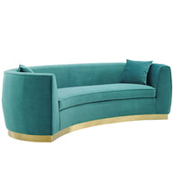 Glamorous Curved Velvet Sofa