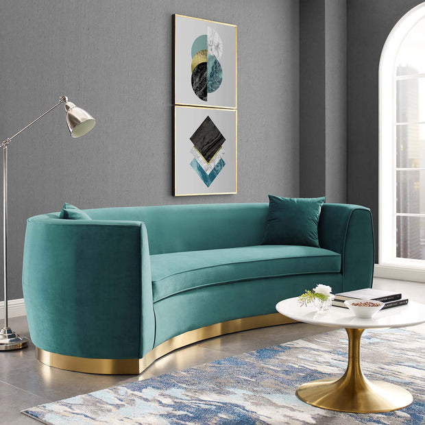 Glamorous Curved Velvet Sofa