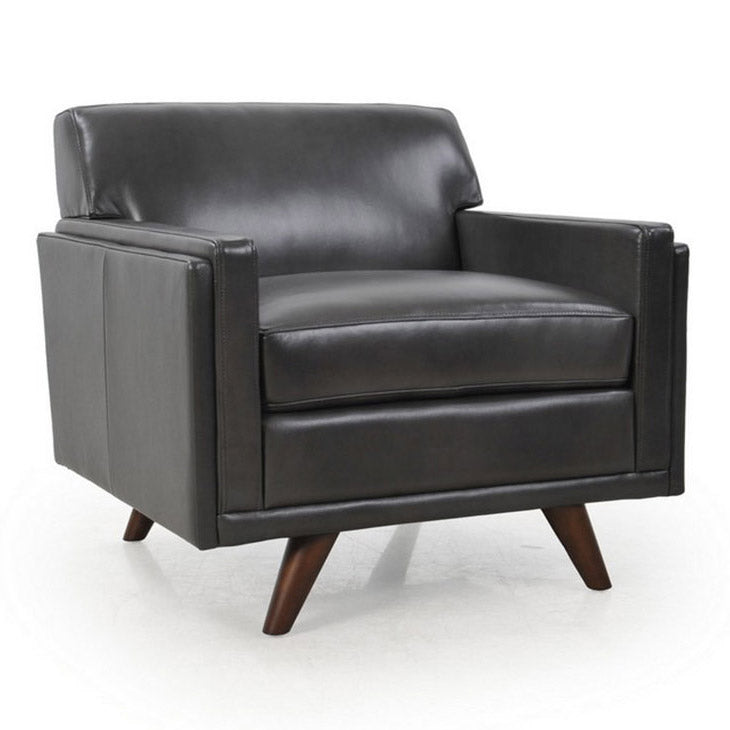 Charcoal Top-Grain Leather Chair