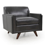 Charcoal Top-Grain Leather Chair