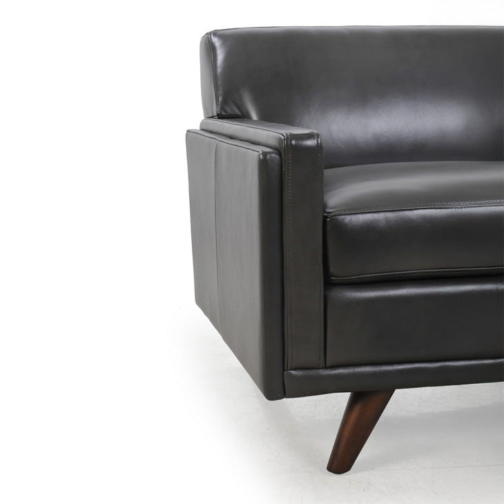 Charcoal Top-Grain Leather Chair
