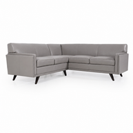 Gray Top-Grain Italian Leather Sectional