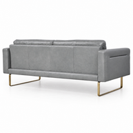 Modern Gray Italian Top-Grain Leather Sofa