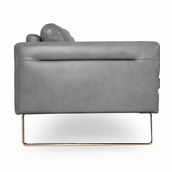 Modern Gray Italian Top-Grain Leather Sofa