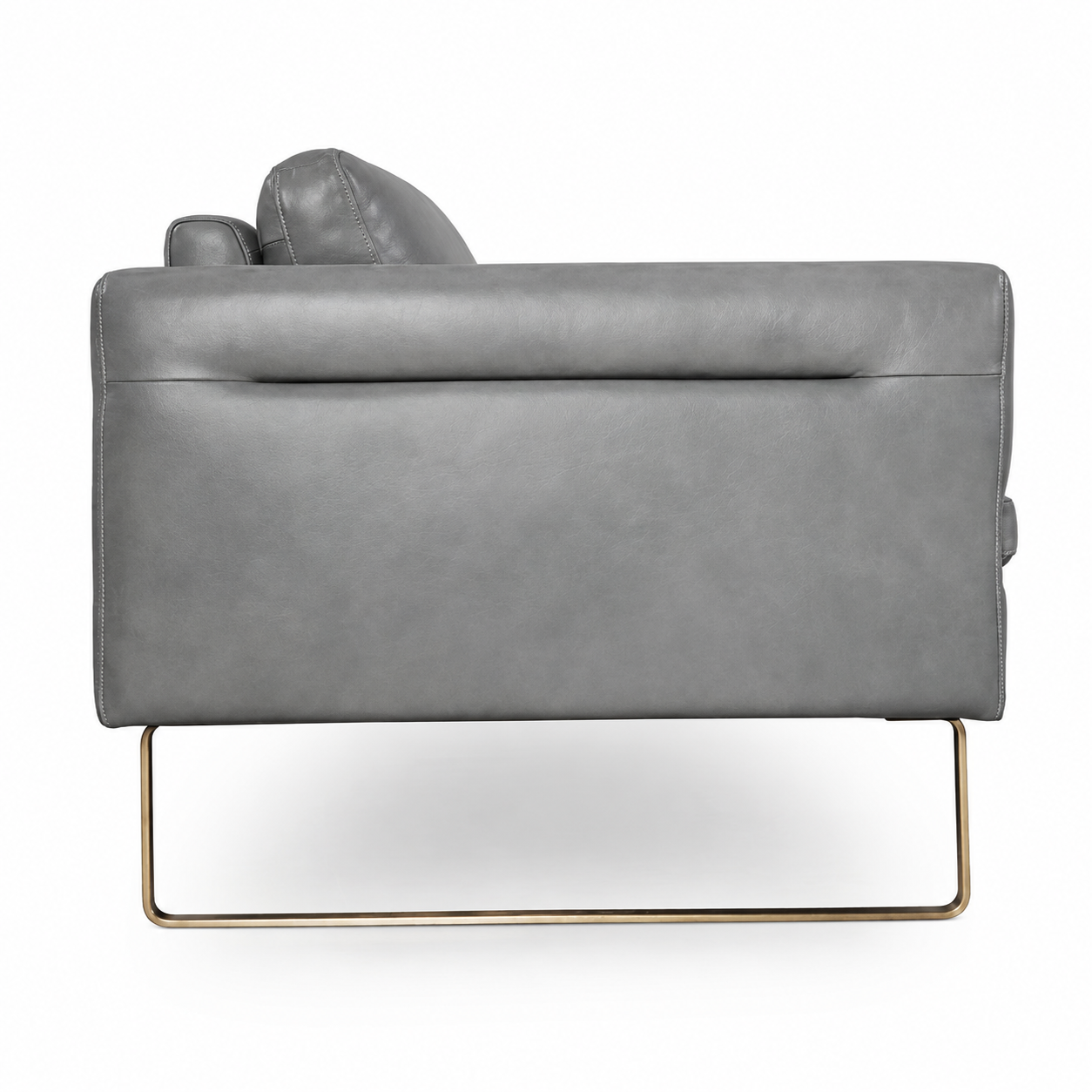 Modern Gray Italian Top-Grain Leather Sofa