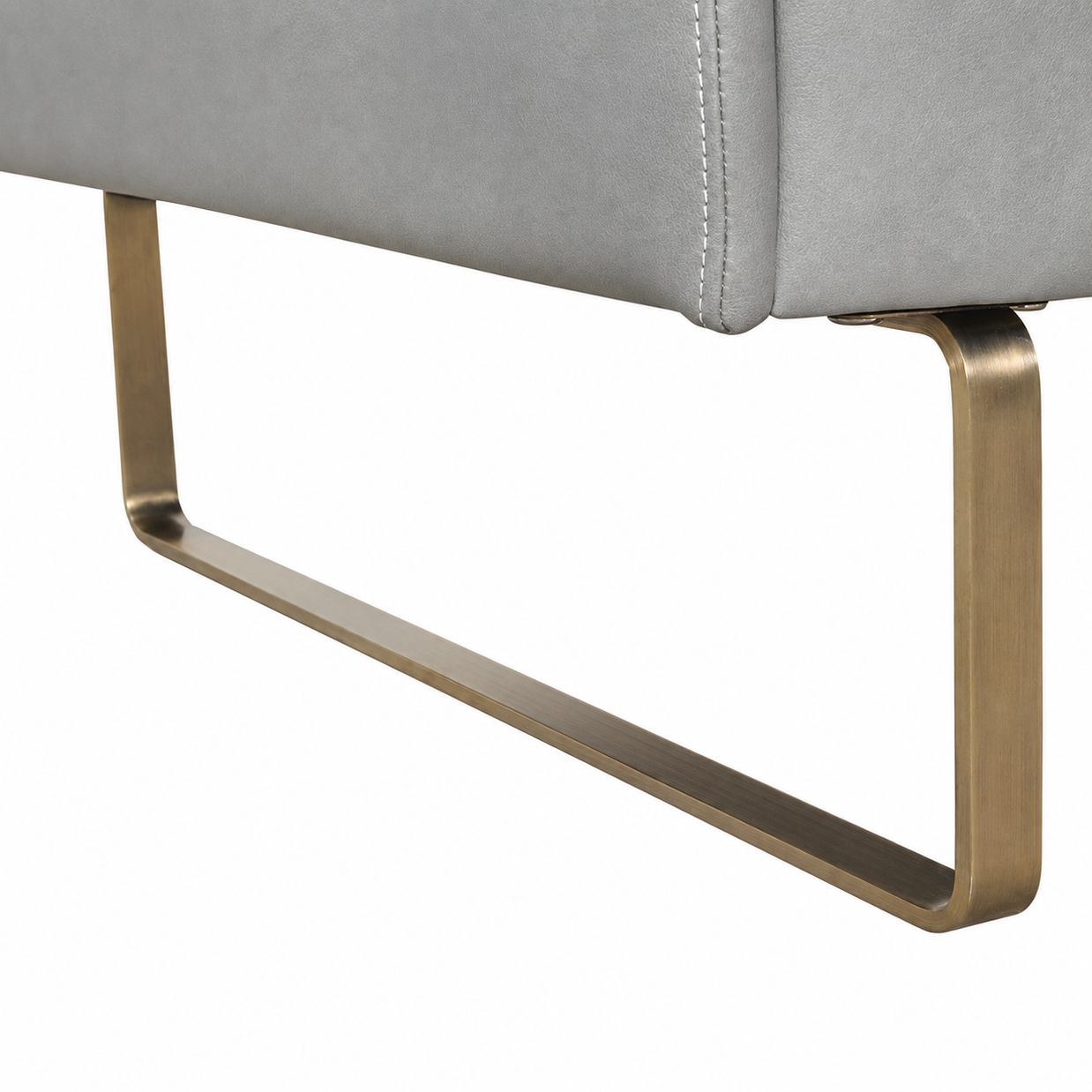 Modern Gray Italian Top-Grain Leather Sofa