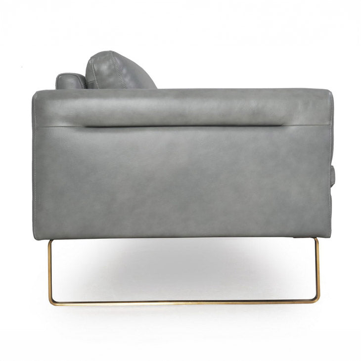 Modern Gray Italian Top-Grain Leather Accent Chair
