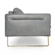 Modern Gray Italian Top-Grain Leather Accent Chair
