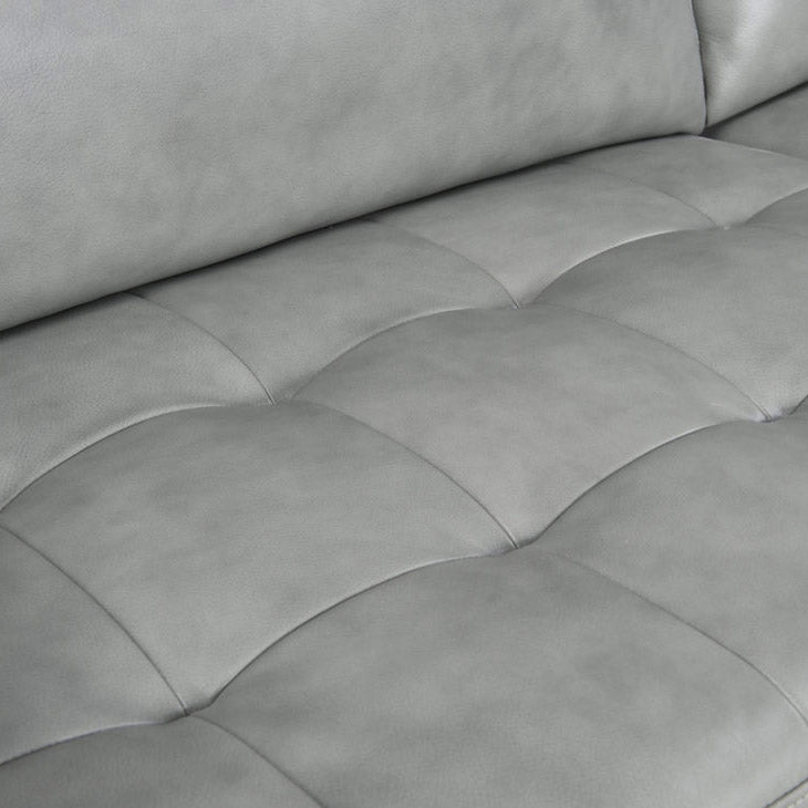 Modern Gray Italian Top-Grain Leather Accent Chair