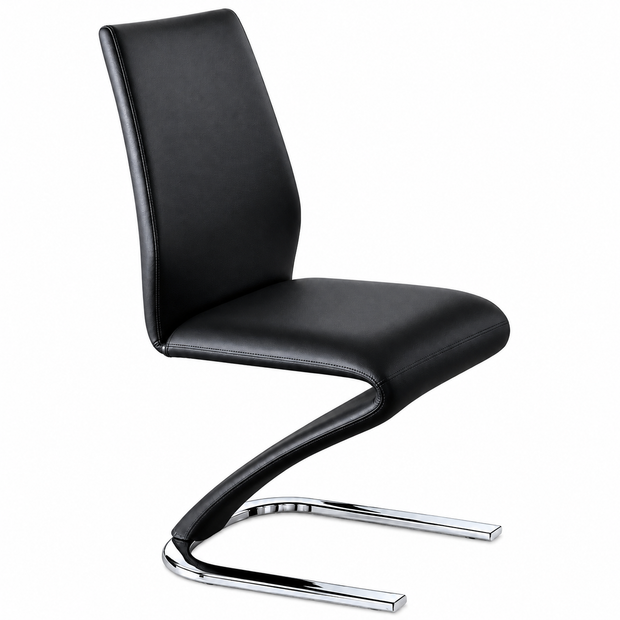 Contemporary Z-Style Leatherette Dining Chair Set
