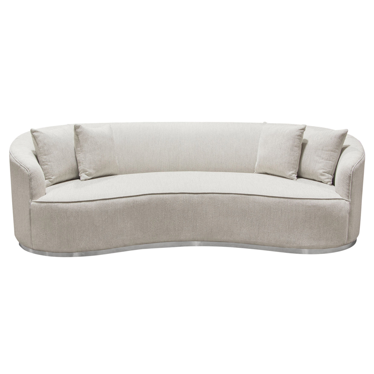 Glamorous Curved White Fabric Sofa