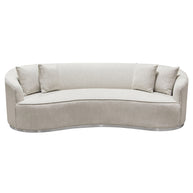 Glamorous Curved White Fabric Sofa