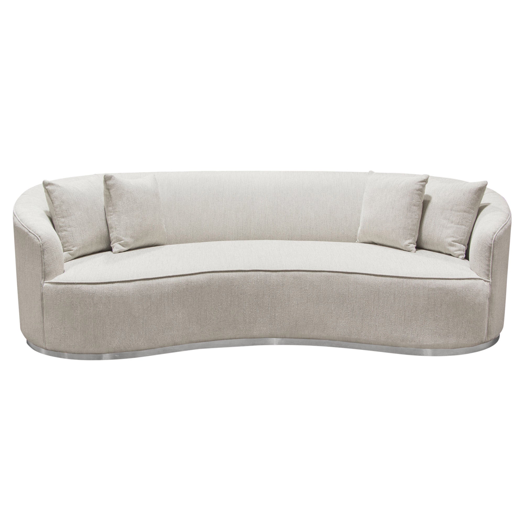 Glamorous Curved White Fabric Sofa