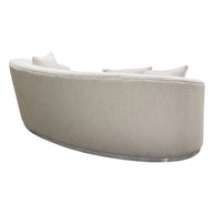 Glamorous Curved White Fabric Sofa