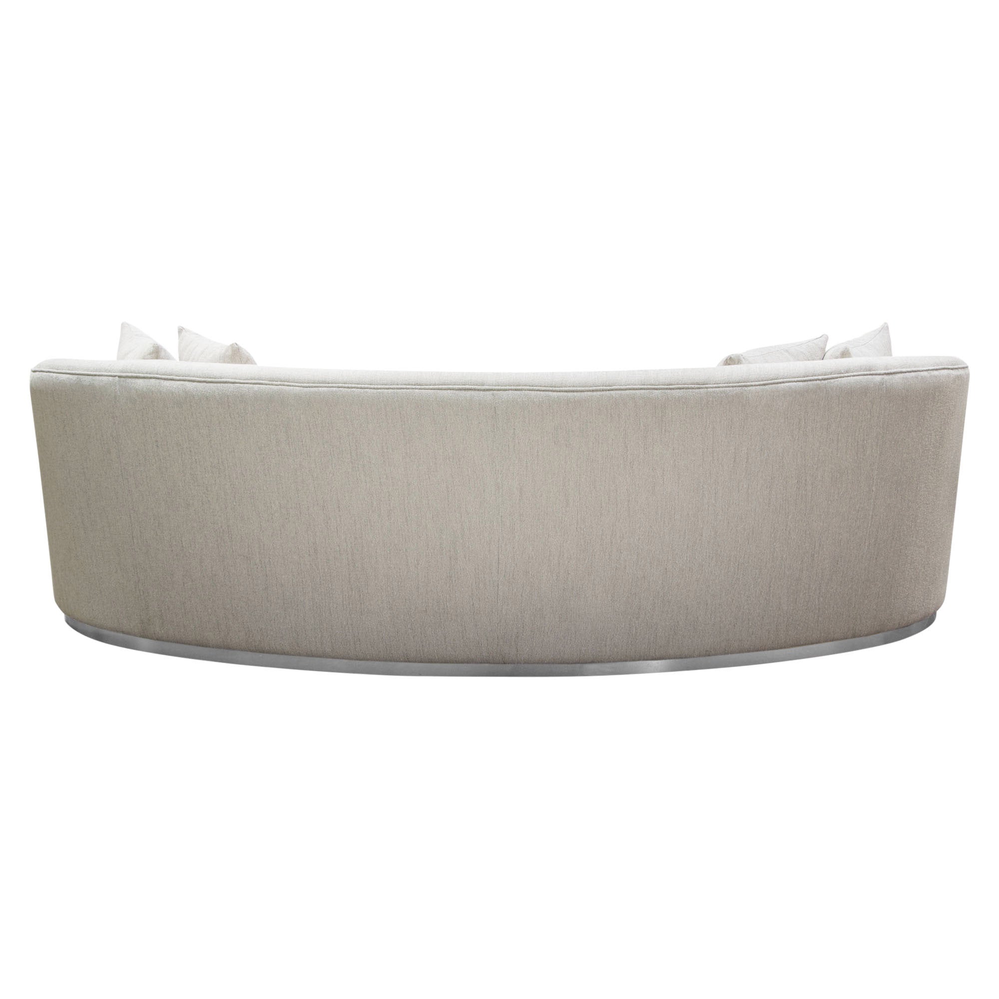 Glamorous Curved White Fabric Sofa