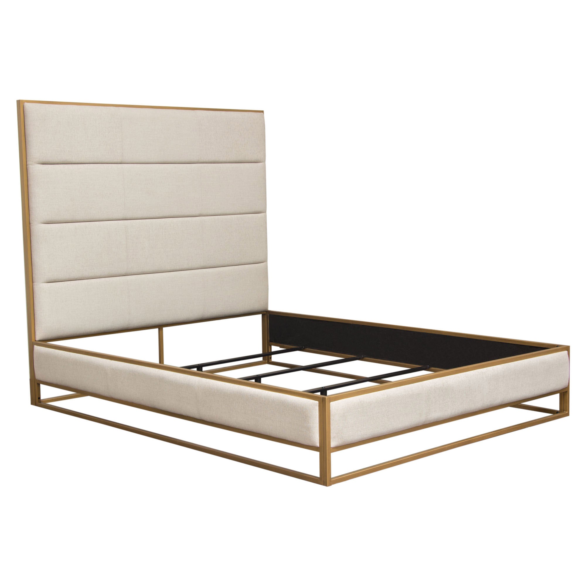 Contemporary Upholstered & Metal Bedframe